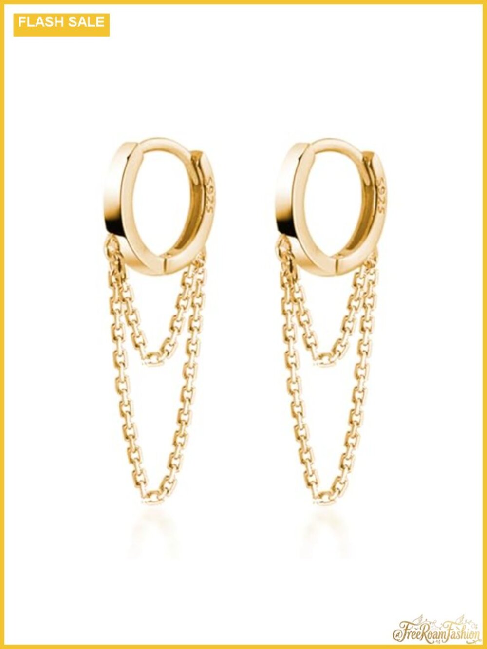 Sterling Silver Tassel Chain Dangle Hoop Earrings Huggie for Women
